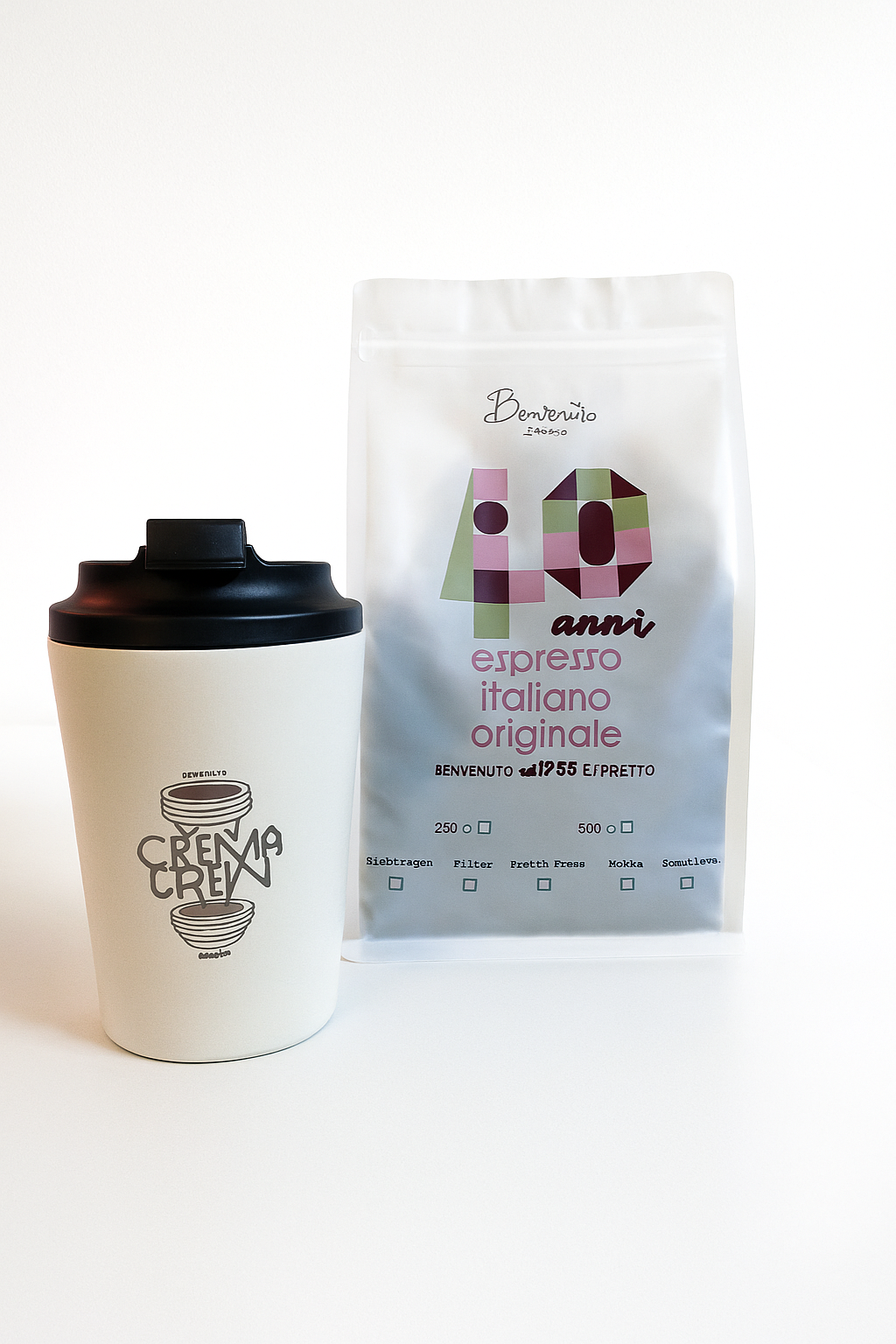 Cup & Coffee Set NEW "40 Anni" und "Crema Crew"